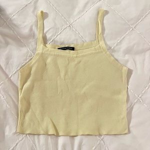 Brandy Melville Yellow Knit Cropped Tank